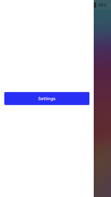 Nach rechts wischen, dann „Settings“