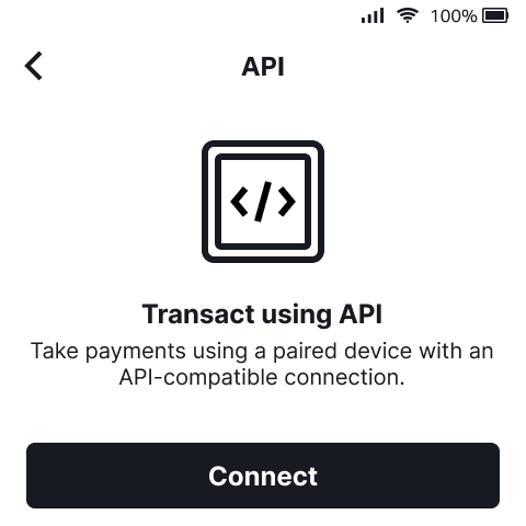 „API“, dann „Connect“